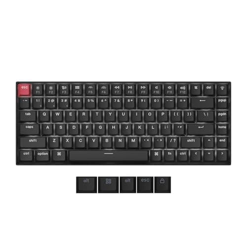 Keychron K2 QMK Wireless Mechanical Gaming Keyboard, 75% Layout with Super Brown Switch, White LED Backlight Rechargeable Wired Bluetooth Professional Office Keyboard for Mac/Windows, Version 3