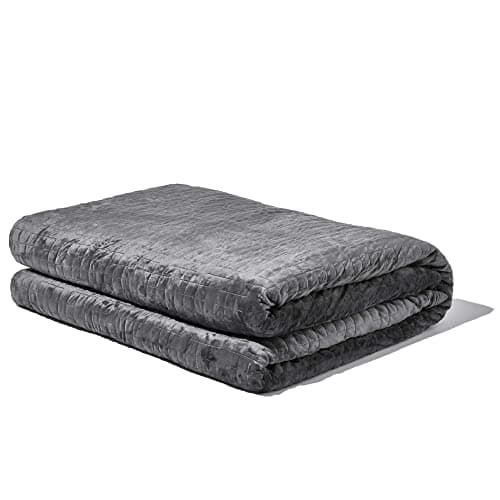 Gravity Weighted Blankets for Adults, 35lbs Grey (90" x 90", Queen/King) - Heavy Comfort Cotton Blanket with Glass Beads - Utra-Soft Premium Breathable Microfiber Duvet Cover - Machine Washable