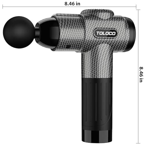 TOLOCO Massage Gun, Deep Tissue Back Massage for Athletes for Pain Relief, Percussion Massager with 10 Massages Heads & Silent Brushless Motor, Valentines Day Gifts for Him Her, Carbon 8