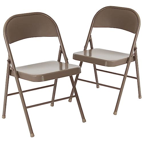 Flash Furniture HERCULES Series Double Braced Beige Metal Folding Chair