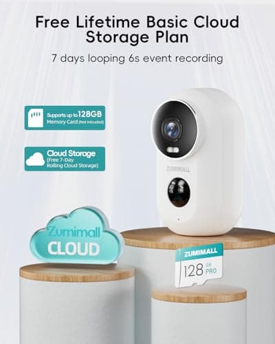 ZUMIMALL Security Cameras Wireless Outdoor with Magnetic Mount, 2K Outdoor Camera Wireless, 2.4G WiFi Battery Cameras for Home Security Indoor,3MP Color Night Vision/130° View/2-Way Talk/SD/Alexa 6