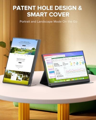 UPERFECT 2.5K QLED Portable Monitor, 16" 2560x1600 QHD Portable Gaming Monitor 120% sRGB HDR Laptop Monitor w/VESA & Smart Case Matte Eye Care External Second Screen for PC Laptop Phone Game Console 7