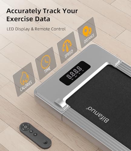 Bifanuo Walking Pad - Under Desk Treadmill for Home/Office, Portable with Remote Control LED Display - Ideal for Fitness Enthusiasts 6