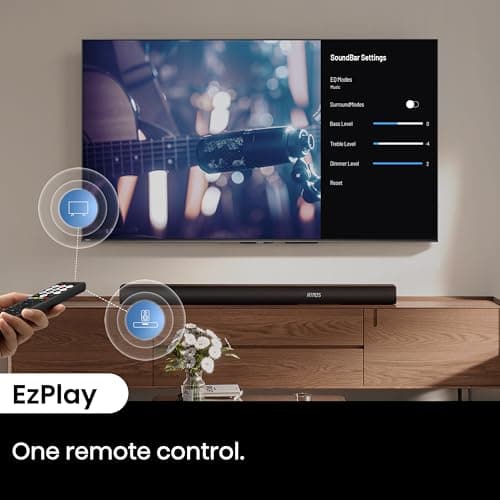 Hisense AX3100Q 3.1Ch Sound Bar with Wireless Subwoofer, Dolby Atmos, DTS:X, Bluetooth 5.3, Roku TV Ready, HDMI/AUX/ARC/Optical/USB, EzPlay, 7 EQ Modes 8