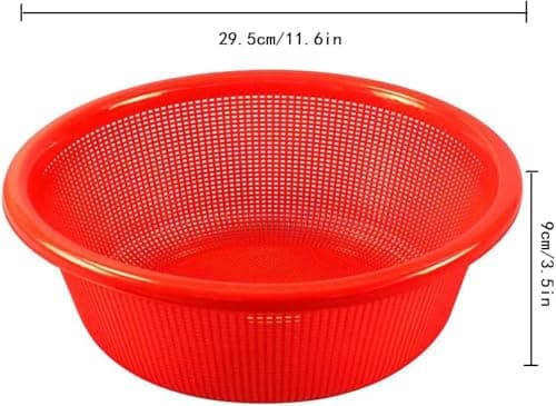 8 pcs Plastic Wash Basket Round Perforated Colander Wash Vegetables and Fruits Drain Cooked Pasta Kitchen Essentials Food Strainer Basket Strainer Kitchen Blue pink green red 6
