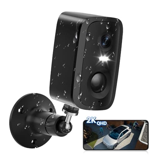Security Cameras Wireless Outdoor,2.4G WiFi Security Camera Outdoor 2K Battery Powered Cameras for Home Security,AI Motion Detection,Color Night Vision,2-Way Talk,Waterproof,Cloud/TF Storage