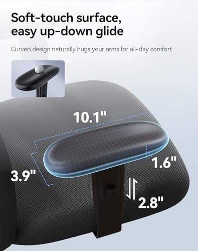 SIHOO M18 Ergonomic Office Chair, High Back Mesh Desk Chair with Adjustable Headrest & Lumbar Support, 330lbs Capacity Computer Chair with 2D Armrests & Wide Cushion, Tilt Lock, for Home Office-Black 7