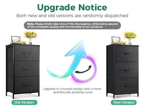 AODK Dresser for Bedroom Nightstand Small Dressers Chest of Drawers End Table for Living Room, Closet Dresser with 3 Storage Drawers Organizer Clothes, Black 9