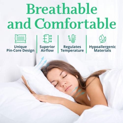 OrganicTextiles Natural Latex Pillow with Organic Cotton Cover, Standard Size, Soft, Pressure Relief, Neck Pain Relief, Bed Pillow for Side, Back and Stomach Sleeper 7