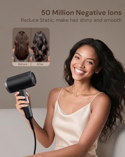 ANNE BETTY Ionic Hair Dryer with Diffuser, 1800W Blow Dryer for Women & Men, Fast-Drying, Lightweight, Low Noise, Hair Care Styling Tool for Home, Travel, Gifting 3