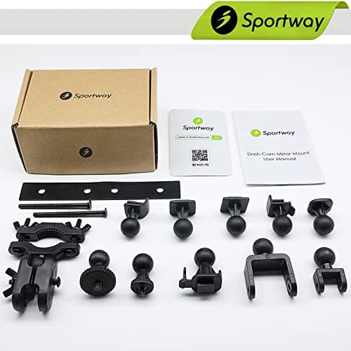 Sportway S60 Dash Cam Mirror Mount with 10pcs Joints Kit for Rove APEMAN CHORTAU Roav Nexar iiwey YI Z-Edge Old Shark Rexing KDLINKS Falcon Zero Transcend Crosstour VANTRUE... Most Car Dash Camera 6