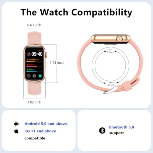 FITVII Slim Fitness Tracker with Blood Oxygen, Blood Pressure, 24/7 Heart Rate and Sleep Tracking, IP68 Waterproof Activity Trackers and Smart Watches with Step Tracker, Pedometer for Women Men 8