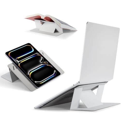 MOFT Invisible Laptop Stand for Desk, Stick-Free Tablet and Computer Stand with Dual-Angle, Foldable&Portable Laptop Riser Holder, Fits 13"+ Tablets & 15"+ Laptops, Misty Cove (Non-Adhesive Version)