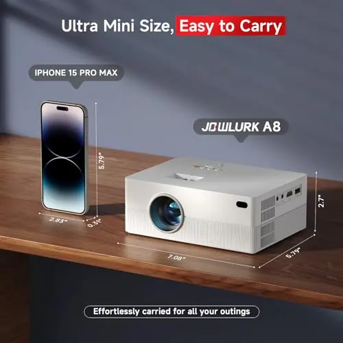 [Electric Focus] Mini Projector with WiFi and Bluetooth, Native 1080P Portable Projector Supported 4K, 15000L Outdoor Projector for Home Theater, Compatible with iOS, Android, TV Stick, HDMI, USB 6