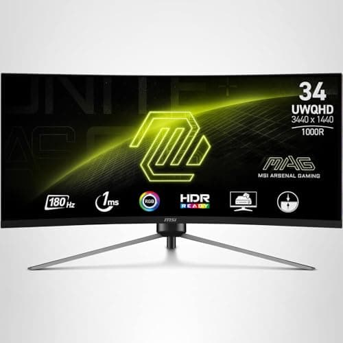 msi MAG 345CQR 34-inch 3440 x 1440 (UWQHD) Gaming Monitor, 180Hz, Adaptive-Sync, HDR Ready, HDMI, VGA Port, VESA Mountable, Tilt, 4-Side Slim Bezel, 1ms, Black 8