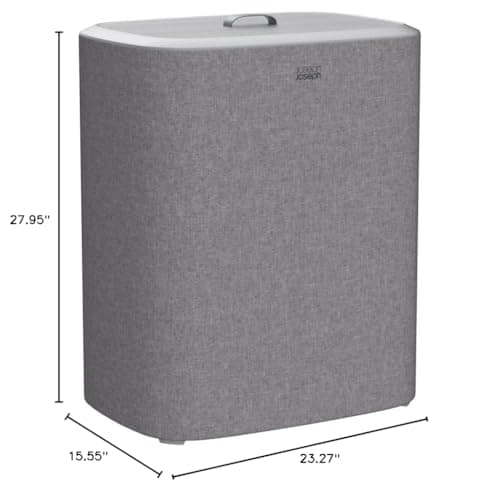 Joseph Joseph Tota Trio 90 liter/23.8 gallon Laundry Hamper Separation Basket with lid, 3 Removable Washing Bags with Handles- Gray 6