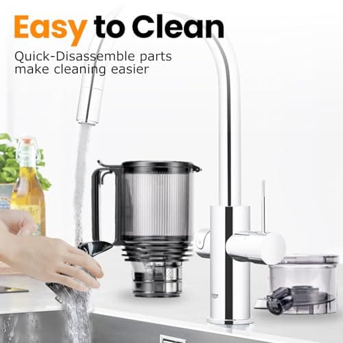 ATSENT Cold Press Juicer,Slow Masticating Juicer Machines with 5.3" Large Feed Chute for Most Fruits and Vegetables,Easy to Clean Lemon Orange Juicer with 250W Motor and High Juice Yield 6