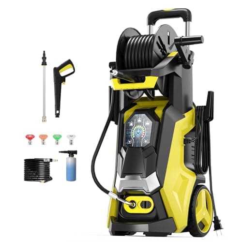 Electric Pressure Washer 4010PSI-Max 3.6GPM Power Washer Touch Screen Adjustable Pressure,4 Nozzles and 500ml Foam Cannon Power Washer Cleaning for Patio Blue