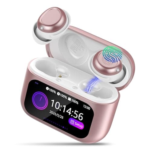 ZYHKON Sleep Earbuds Light-Weight Headphones, Mini Sleep Headphones Bluetooth in Ear Small Design for Side Sleepers, 47H Playtime with Charging Case, Dark Pink