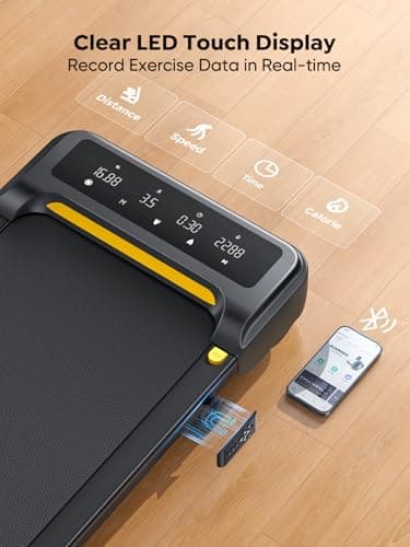 Walking Pad with Incline, Under Desk Treadmill, Portable Treadmills for Home/Office, 2.5HP Walking Jogging Running Machine 300 lbs Capacity with LED Display, Remote Control/App Control 6