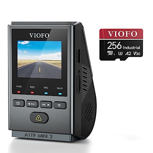 【Bundle: A119 Mini 2+256GBCard】 VIOFO Dash Cam A119 Mini 2, STARVIS 2 Sensor, 2K 60fps/HDR 30fps Voice Control Car Dash Camera with 5GHz Wi-Fi GPS