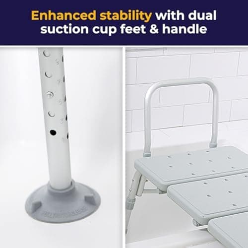 Drive Medical Tub Transfer Bench for Bathtub - Safer, Independent Bathing Aid - Height Adjustable Bench - Sturdy Aluminum Construction - Comfortable Backrest Support - 350 Lb Capacity 6
