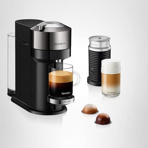 Nespresso Vertuo Next Deluxe Coffee and Espresso Maker, Pure Chrome with Aeroccino Milk Frother,1.1 liter, Black,Dark Chrome 10