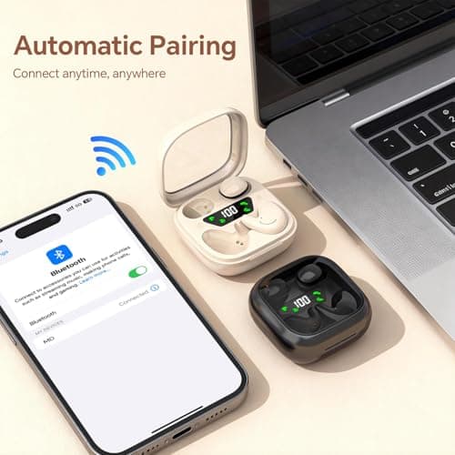 Xmenha Flat Sleep Mini Invisible Small Tiny Earbuds Wireless Bluetooth Ear Buds for Sleeping Headphones Micro Smallest Discreet Sleep Earbuds Earphones for Side Sleepers, Small Ears Canals Women, Work 7