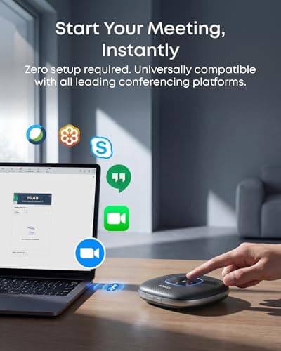Anker PowerConf Speakerphone, Zoom Certified Conference Speaker with 6 Mics, 360° Enhanced Voice Pickup, 24H Call Time, Bluetooth 5.3, USB C, Compatible with Leading Platforms for Personal Workspaces 4