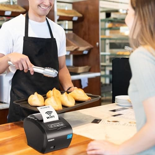 MUNBYN WiFi Receipt Printer with USB Port, 80mm WiFi POS Printer Works with Mac Windows Chromebook Linux Cash Drawer, No Support for Square, Zettle, Shopify, Kyte, Bluetooth or 5G Wi-Fi 7