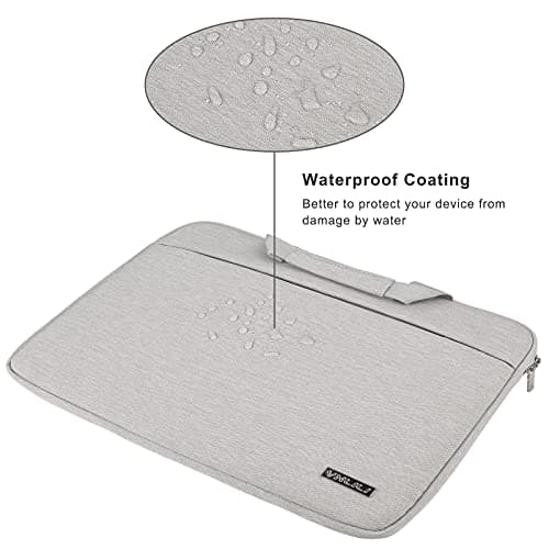YXLILI Laptop Sleeve Case 14 Inch with Handle, Waterproof, Anti-Scratch, Shockproof Protective Computer Bag, Large Storage & Multi-Pocket Design-Light Grey 5