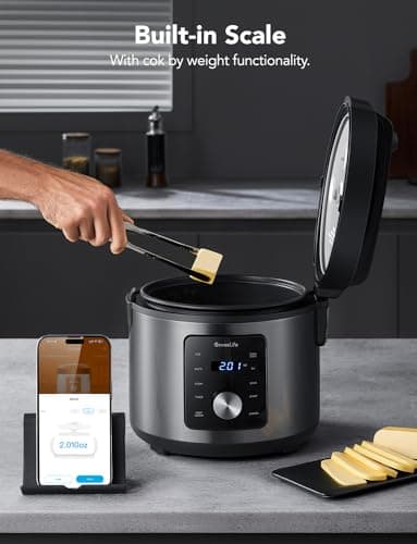 GoveeLife Smart Rice Cooker, 6-in-1 Multi-Cooker, Slow Cooker, Yogurt Maker, Saute Pan, Steamer, Food Warmer, 1000W, 10-Cup Uncooked 5.2 Quart, Includes App with 33 Recipes 9