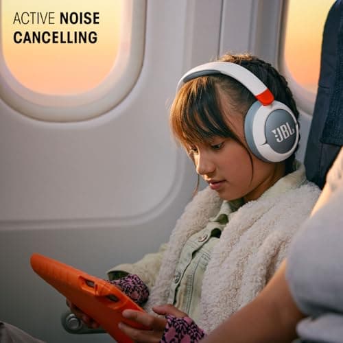 JBL Junior 470NC - Wireless Over-Ear Noise Cancelling Kids Headphones with JBL Safe Sound (<85dB), Fit for Kids, Parental Control with Customizable Volume & Playtime and 50Hr Battery Life (White) 5