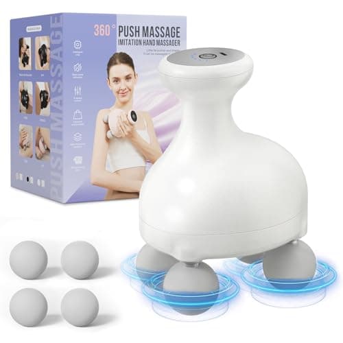 DEITY 4 Heads Handheld Massage Gun Deep Tissue, Electric Body Massager, Percussion Muscle Massager for Easing Shoulder and Back Tension, with Reverse Thrust Function