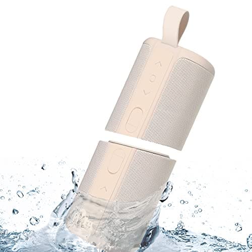 KOVE Commuter 2 Portable Speaker - Sand Bluetooth Speakers, Wireless with HD Louder Volume, Deep Bass Subwoofer, Microphone, IPX7 Water Resistant - Perfect Boom Box for Home, Outdoor or Travel