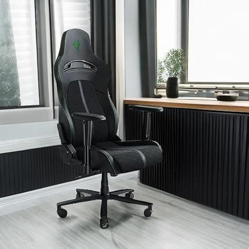 Razer Enki X Essential Gaming Chair: All-Day Comfort - Built-in Lumbar Arch - Optimized Cushion Density - Dual-Textured, Eco-Friendly Synthetic Leather - Adjustable 152-degree Recline - Black 6