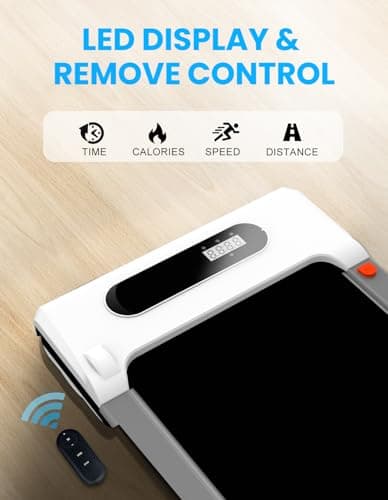 Walking Pad Treadmill, Electric Portable Treadmills with Remote Control, Under Desk Treadmill 2.25HP, Mini Jogging Walking Machine with 265 lbs Weight Capacity for Home Office, Grey 5