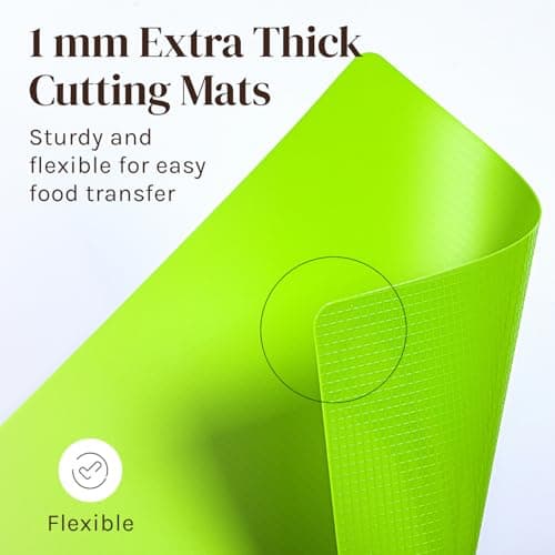 Extra Thick Flexible Plastic Cutting Board Mats Set of 6 for Kitchen, Non-Porous, Non-Slip Waffle Back, Color Coded with Food Icons, Dishwasher Safe, 12 x 15 Inch - Cooler Kitchen 7