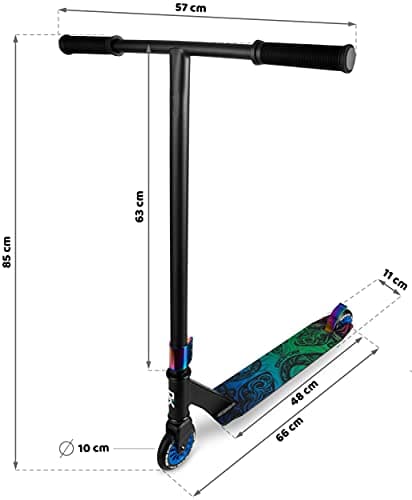 Stunt Scooter SOKE Pro Street Neo | Chrome Kick Scooter with ABEC 9 | Ball Bearing Scooter Adult and Children SOKE | Various Designs Available | Size: 100 x 24 mm 5