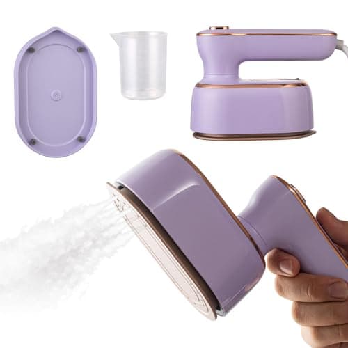 Steamer Iron For Clothes Travel Mini: Handheld Size Portable Fabric Clothing Steamers Small Hand Garment Electric Steam Ironing Machine For Clothes Travel College Dorm Home Essentials-Purple
