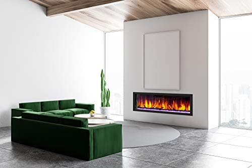 Dynasty 52" Cascade Linear Smart Control Flush Mount Electric Fireplace 6