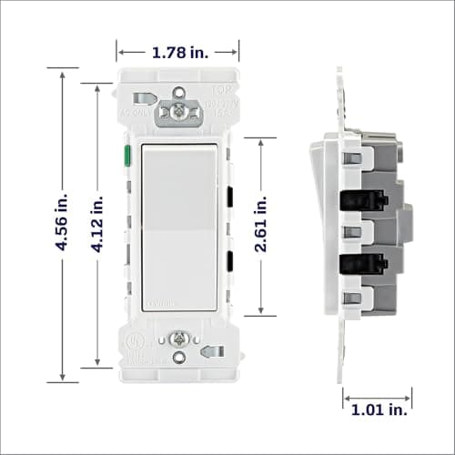 Leviton Lever Edge 15 Amp Single Pole Rocker Switch, 10-Pack, E5601-MW, White 5