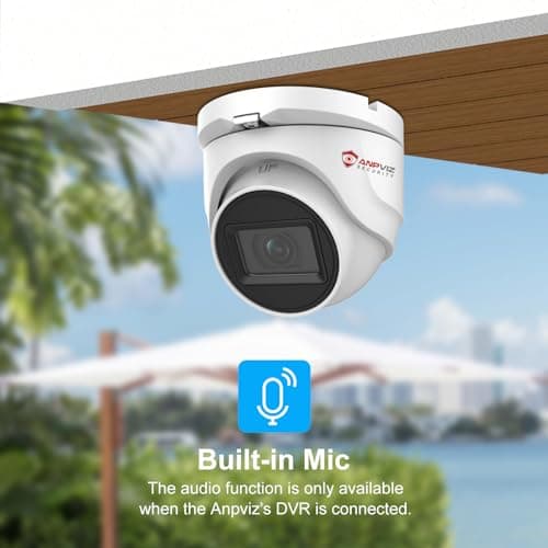 Anpviz 5MP Analog CCTV Camera HD 4-in-1 (TVI/AHD/CVI/CVBS) Security Turret TVI Camera, Dome Surveillance Camera with 2.8mm Lens, 100ft IR Night Vision, Metal Housing IP67 Waterproof for Outdoor/Indoor 7