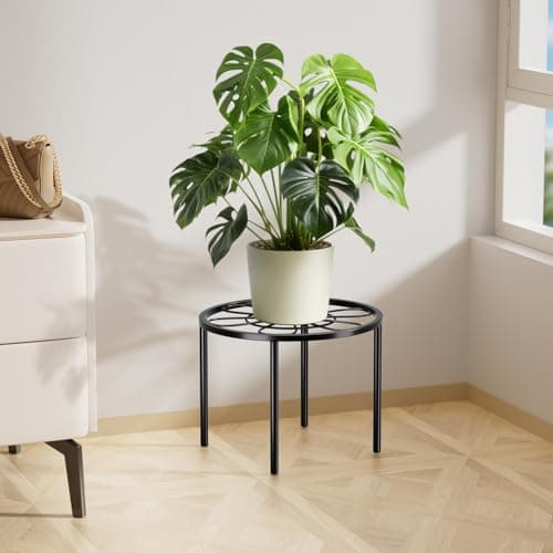 Josmimic 10.24" Flower Plant Stand: Metal Flower Pot Stand - Plant Holder for Home Courtyard Indoor Outdoor. 6