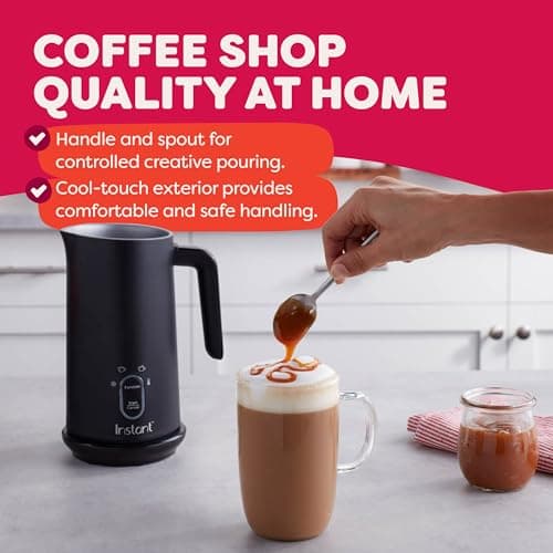 Instant Pot Milk Frother, 4-in-1 Electric Milk Steamer, 10oz/295ml Automatic Hot and Cold Foam Maker and Milk Warmer for Latte, Cappuccinos, Macchiato, From the Makers of Instant 500W, Black 5