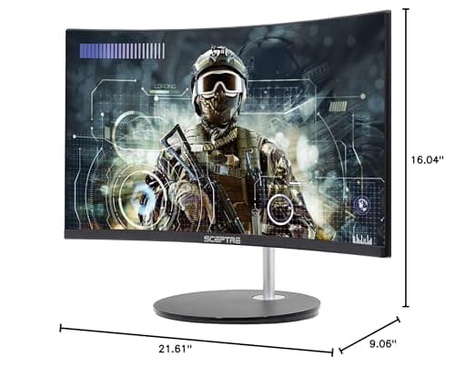 Sceptre Curved 24-inch Gaming Monitor 1080p 98% sRGB HDMI x2 VGA Build-in Speakers, Machine Black 8