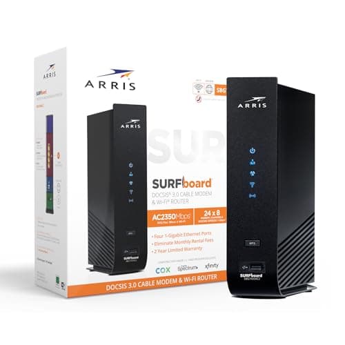 ARRIS (SBG7400AC2) - Modem Router Combo - Fast DOCSIS 3.0 & AC2350 WiFi, [Check with your provider for compatibility], Four 1 Gbps Ports, Up to 960 Mbps Max Internet Speed 7