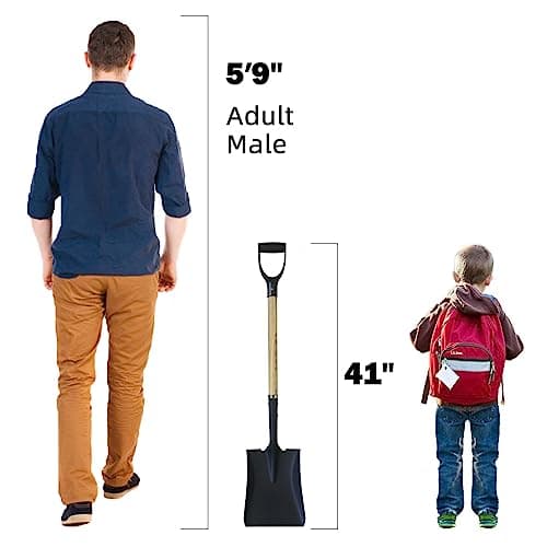 FORCOLID Flat Shovel, Square Shovel for Transfer Snow, 41 inch Long, Durable D Grip, for Farming, Outdoor Works, Gardening, Landscape Works 5