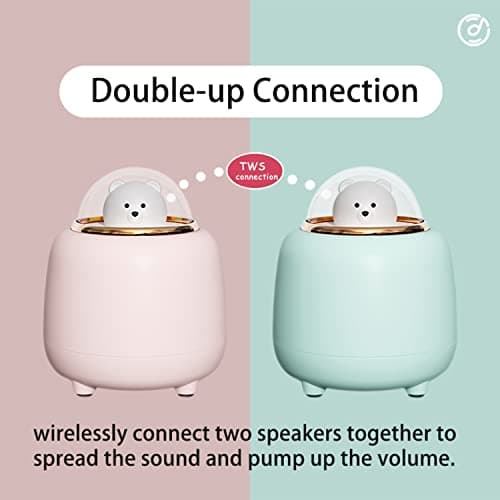 Baolira Bluetooth Speaker with Lights, Bear Wireless Speaker with Adjustable Dual Night Light for Kawaii Room Decor, Birthday Gifts for Women Teen Girls 6