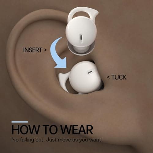 Invisible Sleep Headphones,Sleep Earbuds for Side Sleepers,Small Comfortable Fit Noise Blocking Sleep Ear Buds,Bluetooth 5.3 Wireless Earbuds, in-Ear Ear Buds for Sleeping, Working - White 7
